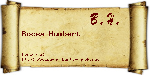 Bocsa Humbert névjegykártya